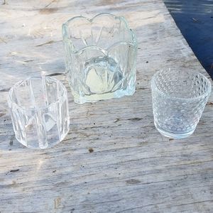 🙂 Home Interiors Bundle of Glass Candle Holders.